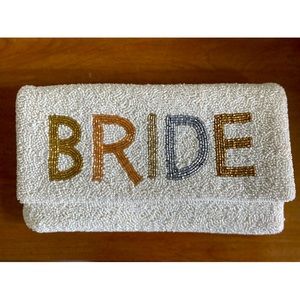 Bride White Beaded Purse